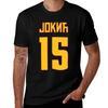 Nikola Jokic Denver 15 Serbian Cyrillic Yellow T Tshirt Sports Casual Short Sleeve Cotton Tee