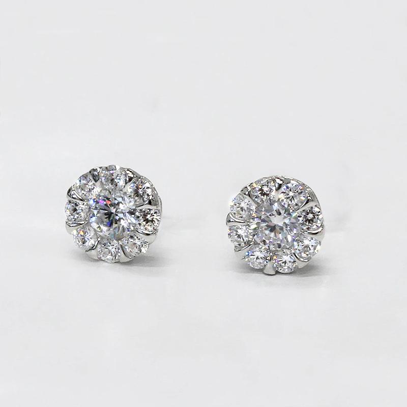 White/Blue/Red/Green Cubic Zirconia Stud Earrings for Women Dainty Ear Stud Temperament Female Accessories Trendy Jewelry