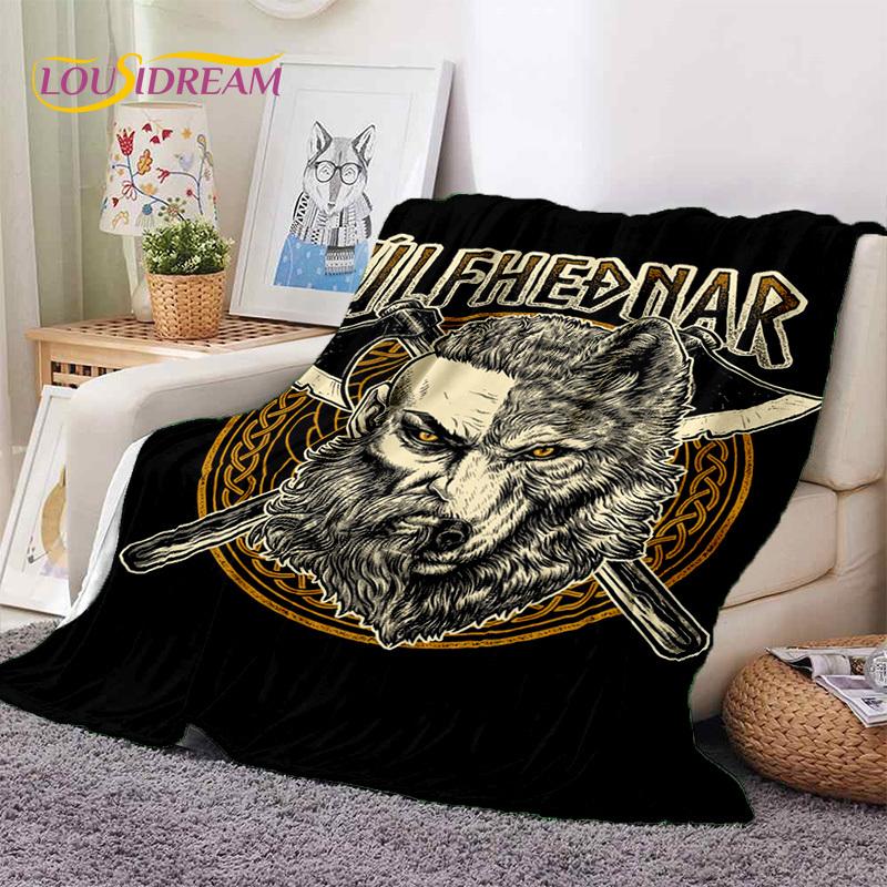 Nordic Viking Odin Valhalla Valknut Soft Blankets,Keep Warm Throw Blanket Comfortable Blanket for Picnic Beds Sofa Home Bedroom