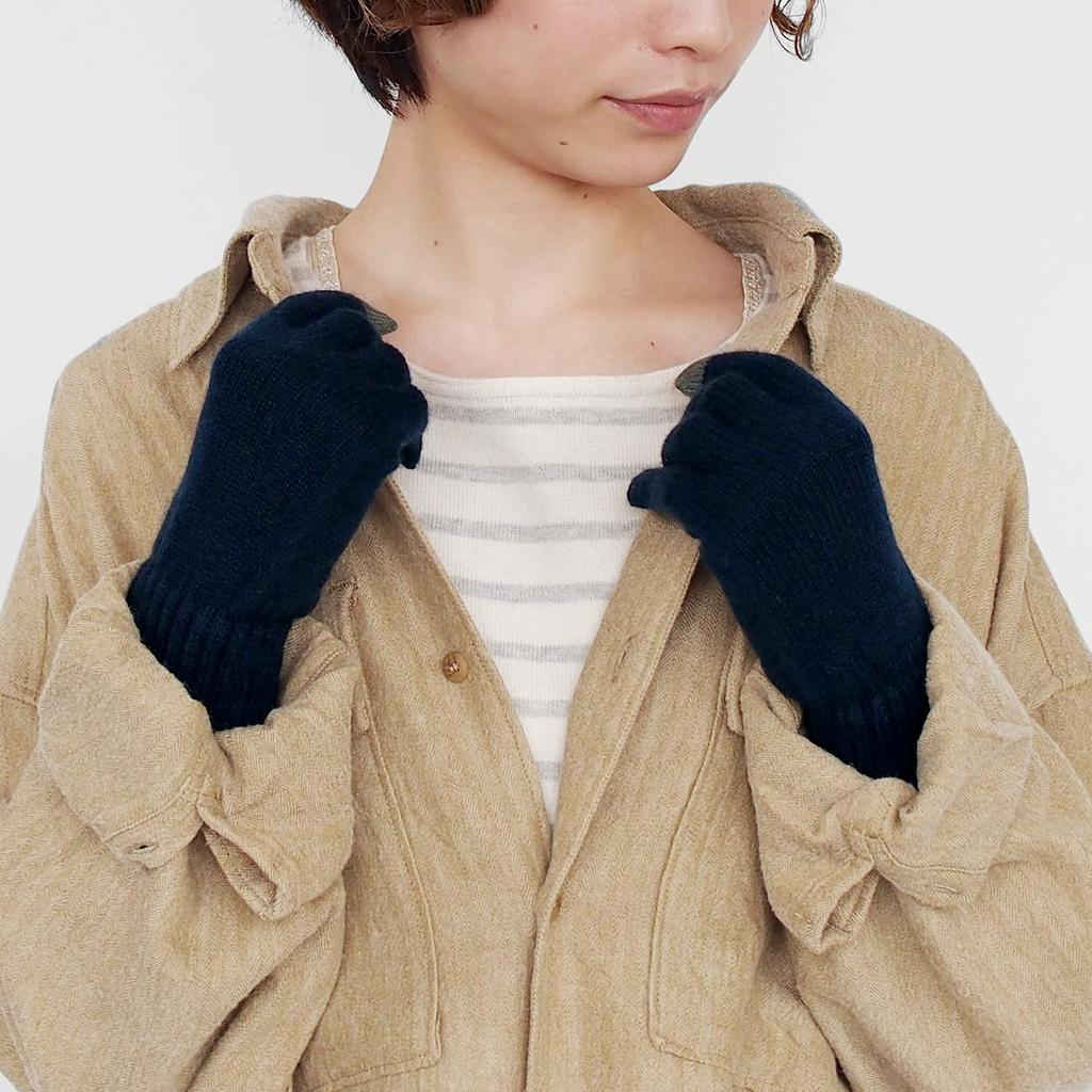Prodigal Cashmere Smartphone Gloves 100% (Free Size, Navy)
