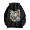 Unisex Lightweight Long Sleeve Hooded Pullover Sweatshirt with Print