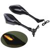 1 Pair Motorcycle Rear Mirror With Turn Signal Light for Ducati 600/Honda CB600/Kawasaki Z750/Yamaha 1200 Motobike Retrovisor