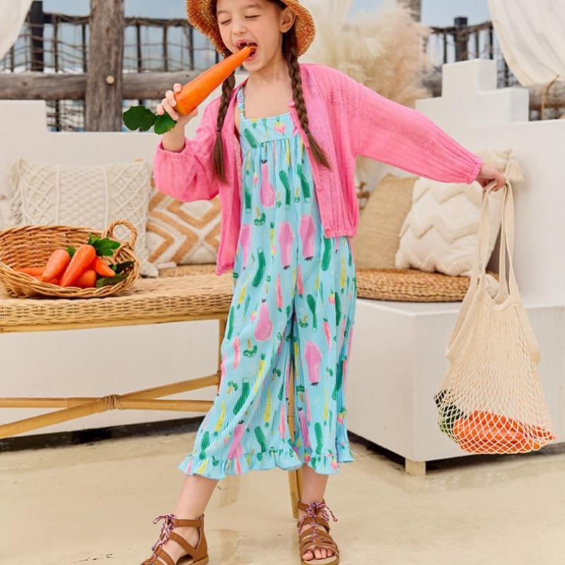 [lilypuri] Summer Cardigan Jumpsuit Top And Bottom  Sky Blue 