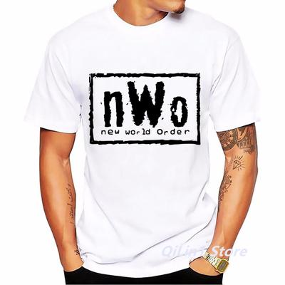 Vintage Koszulka NWO Męska Lato 2024 Graficzne Koszulki Homme Biała Krótki Rękaw Góra Męska Camisetas Hombre T-shirty Koszulka z Literami