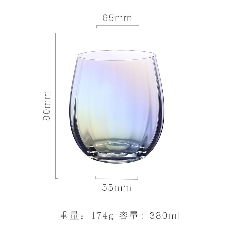 Glasbecher Nordischer Stil Weinglas Galvanik Kristall Cocktailglas Regenbogen Rotwein Hoher Fuß Einfaches Kaltgetränk Glas Wein