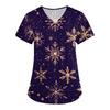 3D Snowman Print V-Neck Short Sleeve T-Shirt Women Men Casual Workwear Comfort Fit 2025