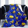 1pc Construction Vehicle Blanket - Heavy Equipment Theme with Bulldozer, Excavator, Dump Truck & Cement Mixer Print - Soft Plush