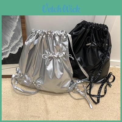 Pu Satin Drawstring Ladies Bag With Drawstring Design For Daily Use