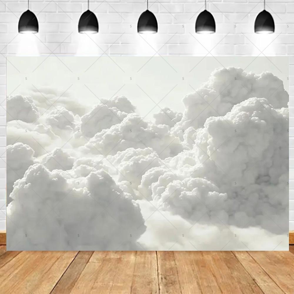 Dreamy Blue Sky And White Clouds Photography Backdrop Supplies Natural Scenery Wedding Party Decor Background Photo Shoot Props