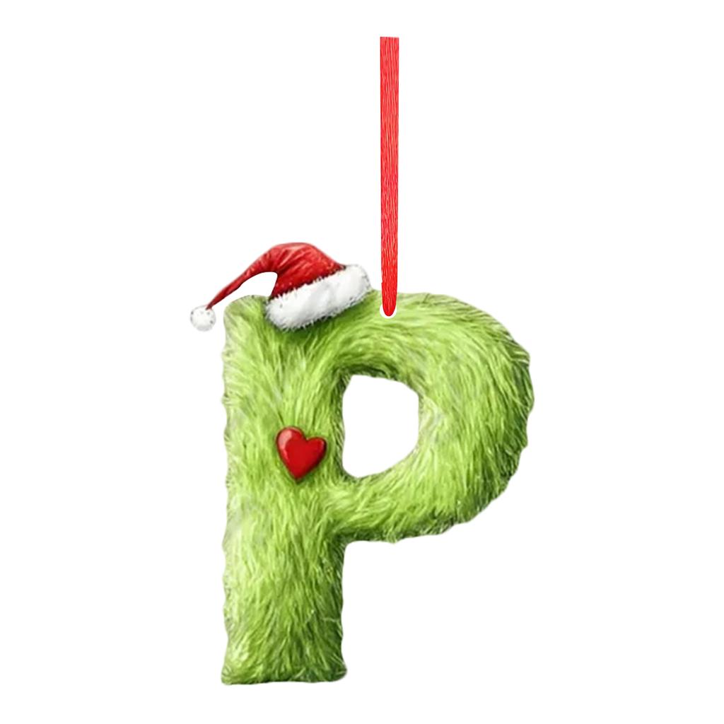 2D 26 Letter  Christmas Ornaments Acrylic Flat Christmas Tree Home Decorations Ornaments