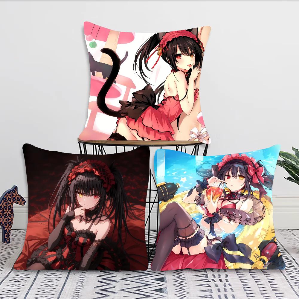 1Pc Tokisaki Kurumi Anime Date A Live Pillow Case Square Pillow Bedroom Sofa Leisure Comfortcarliving Room Home Decoration 40X40
