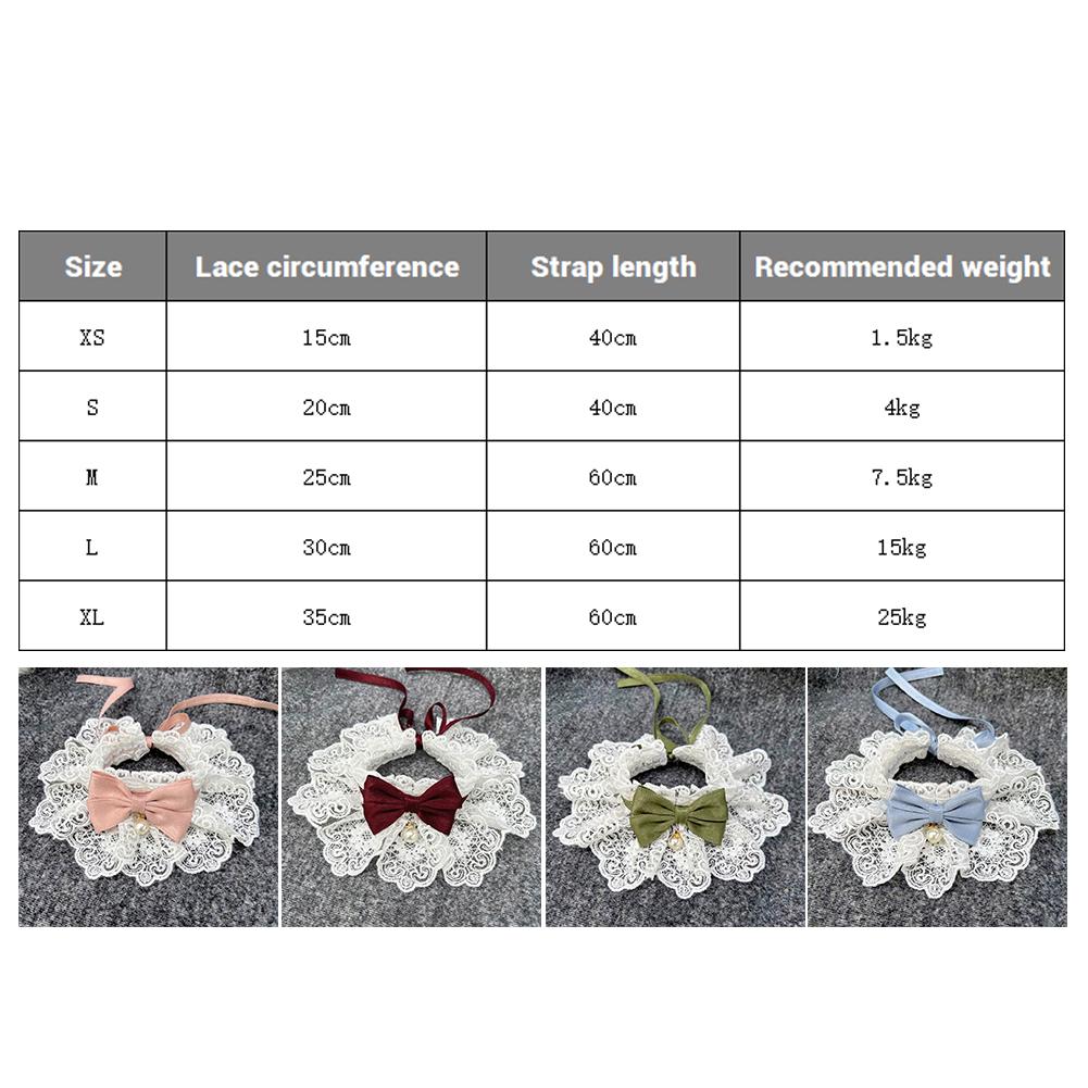 Lace Bowknot Pearl Collar Cat Dog Neckerchief Pet Cats Kitten Dog Puppy String Bib Necklace Necktie Neck Strap Scarf Accessories