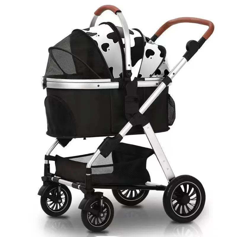 Pet Stroller Can Be Detached for Cats and Dogs The Large Space Is Comfortable and The Dog Stroller Is Easy To Fold