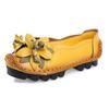 Genuine Leather Handmade Flower Loafers Soft Flat Casual Shoes Autumn Size 35-40