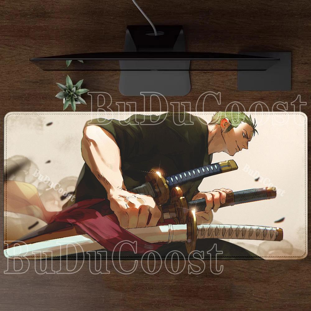 Anime Mouse Pad Roronoa Zoro One Piece Computer HD printing Gaming Mousepad PC Keyboard Carpet Non-Slip Office esports Desk Mat