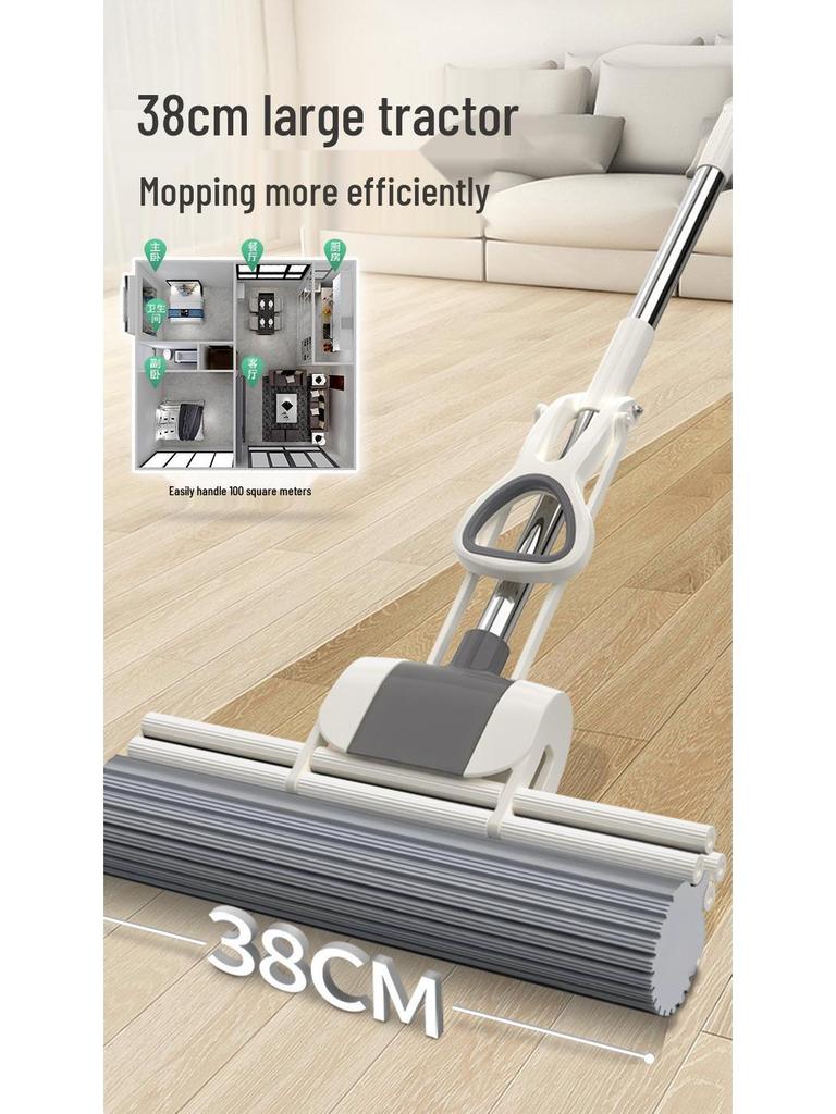 Large PVA Sponge Roller Mop - Hand-Free Squeeze, Absorbent & Lightweight
