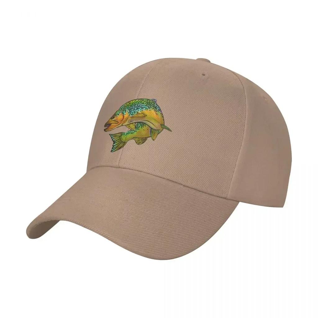 Digital Brown Trout Baseball Cap Trucker Cap foam party Hat Military Cap Unisex Snapback Women Beach Fashion Unisexs