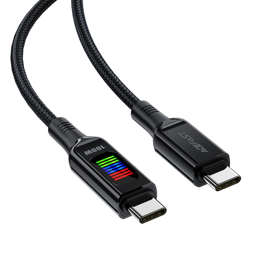 Kabel Acefast C7-03 Usb-C Usb-C 100W 1.2M Z Wyświetlaczem - Czarny