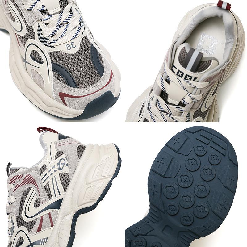 2025 Early Spring New Dad Shoes Women's Thick-soled Lightweight Soft-soled Retro Non-slip Heightening Breathable Sports and Leisure Shoes Women