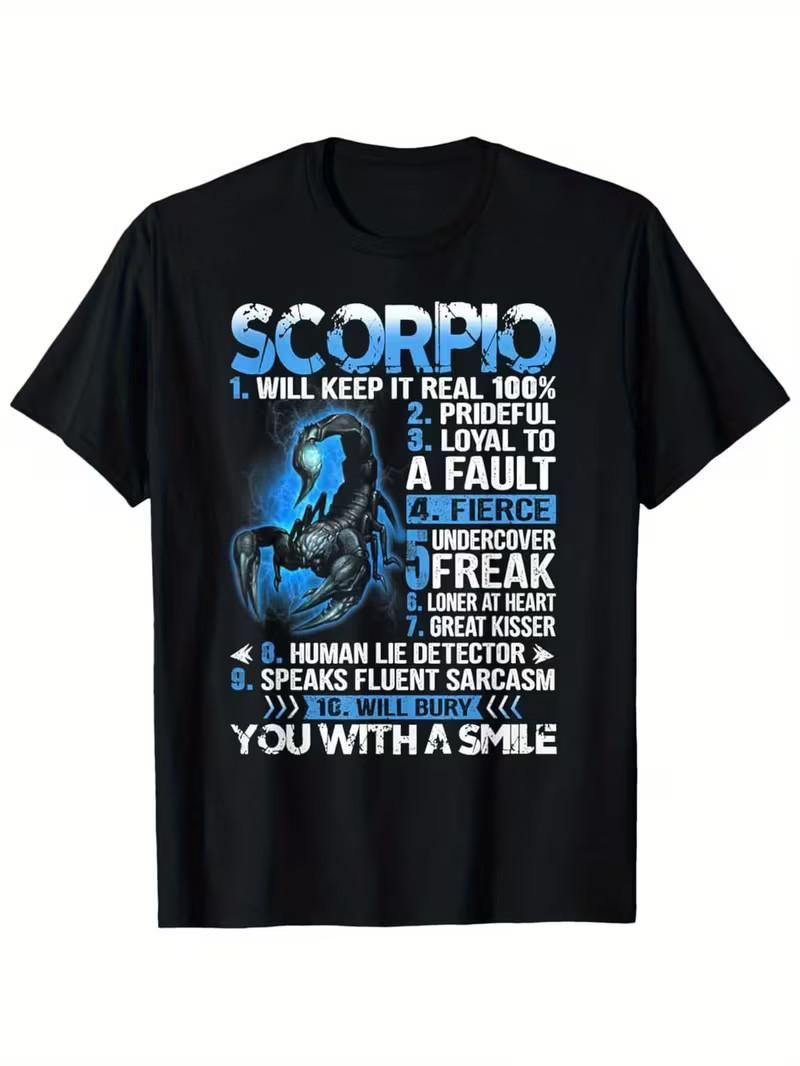 Scorpio Will Keep It Real 100% Prideful Shirt Scorpio Zodiac T-Shirt S разноцветный