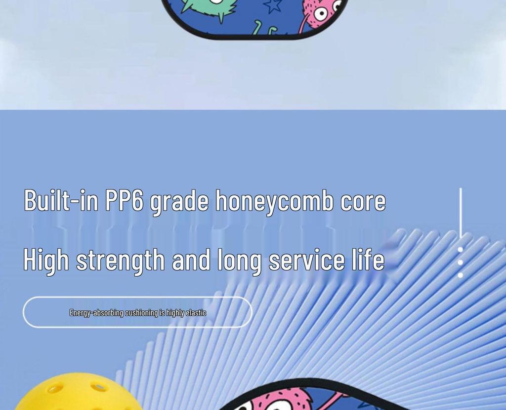 Children's Cartoon Fiberglass Pickleball Paddle Set
