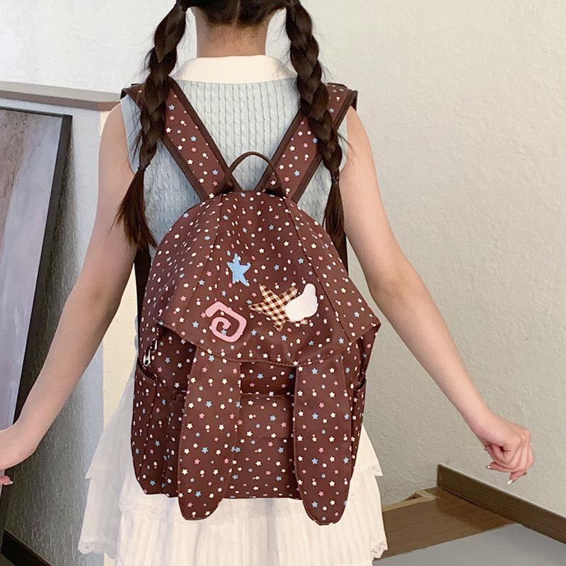 Schoolbag new polka dot rabbit ears backpack girls fresh and cute backpack junior high school girls backpack