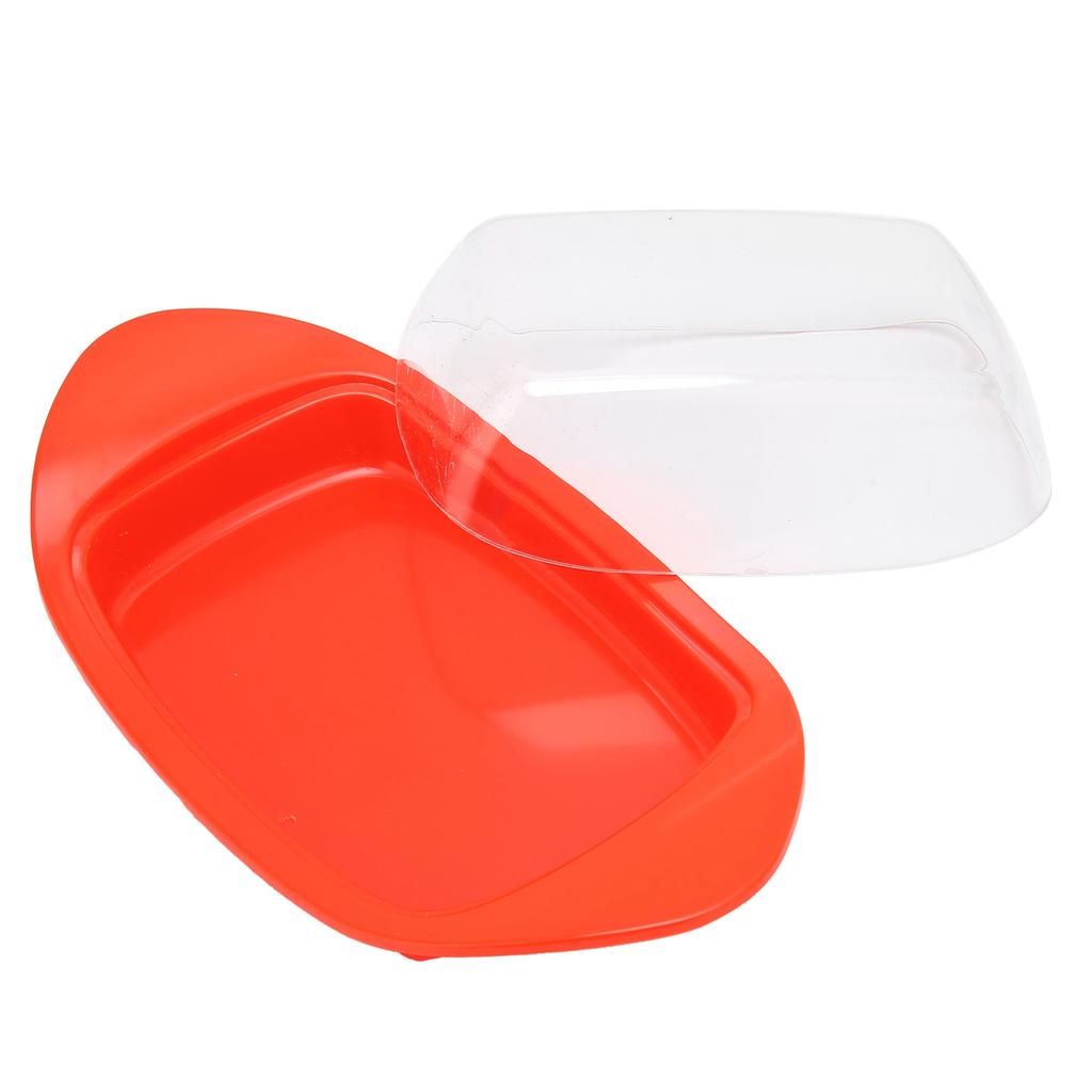 BoatShaped   Dish with Lid Food Grade PP   Cutting Box for Chess Home Kitchen(Red )