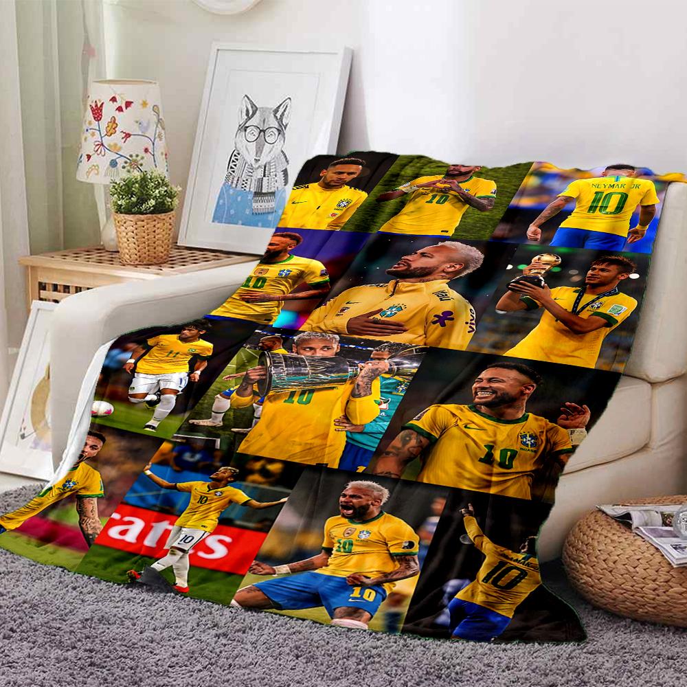 Football Legend Celebration Pose printed flannel breathable and warm blanket, a stylish home gift, suitable for home, office and bedspread use. 15a138