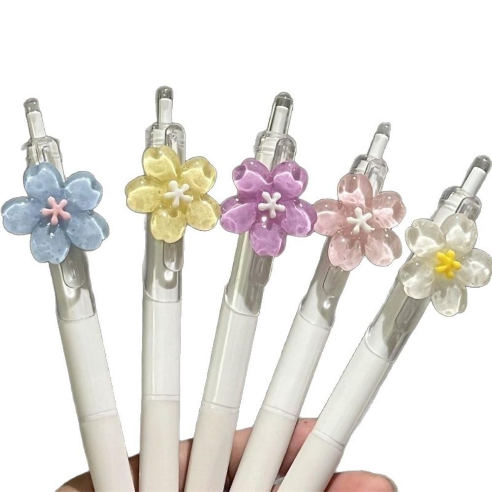 0.5mm Tulip Writing Pens Flower Ballpoint Pen Writing Smoothly Black Press Pen Student