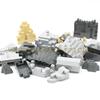 MOC Ziegelstein Fels Dreieckiger Fels Steingarten Stein Wandplatte Barbakan Wallanlage Berg Baustein DIY Erleuchten Kompatibel mit Spielzeug