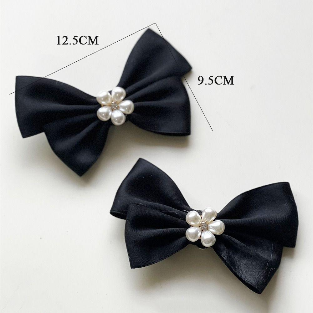 2Pcs Women Removable Wedding Shoe Decoration Elegant Bowknot Shoes Buckle with Pearl Shoe Clips Charms DIY Crafts