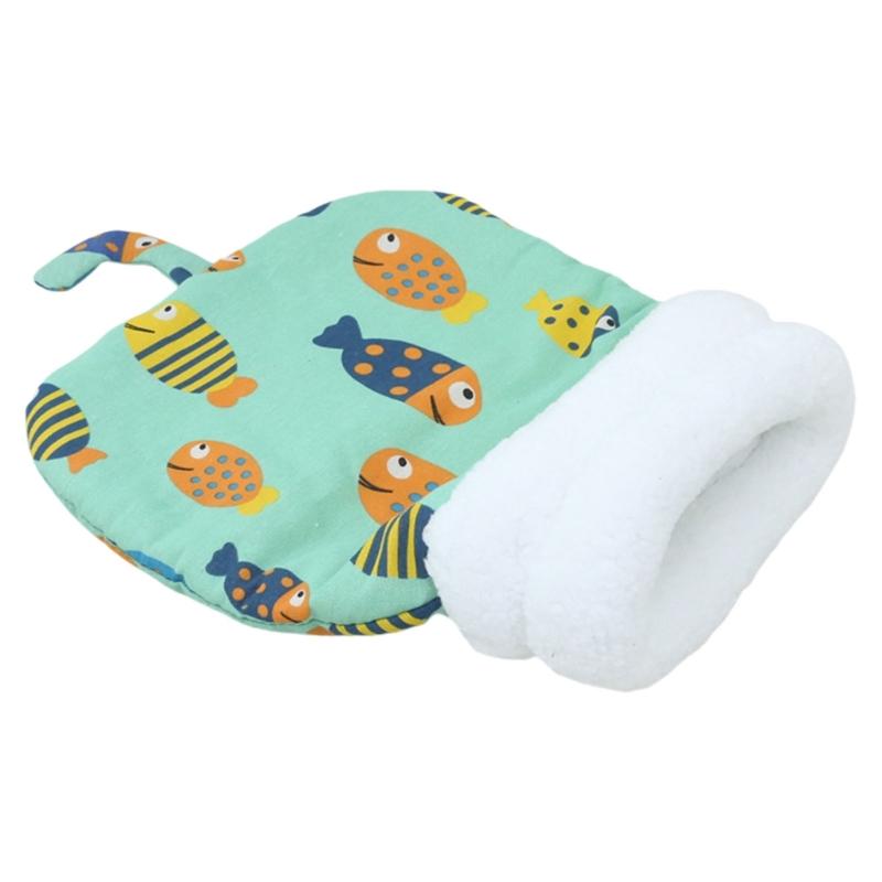 Thermal Insulated Cats Bed Machine Washable Cartoon Pattern Pet Warmth Sleep Bag Soft Comfortable For Cold Weather