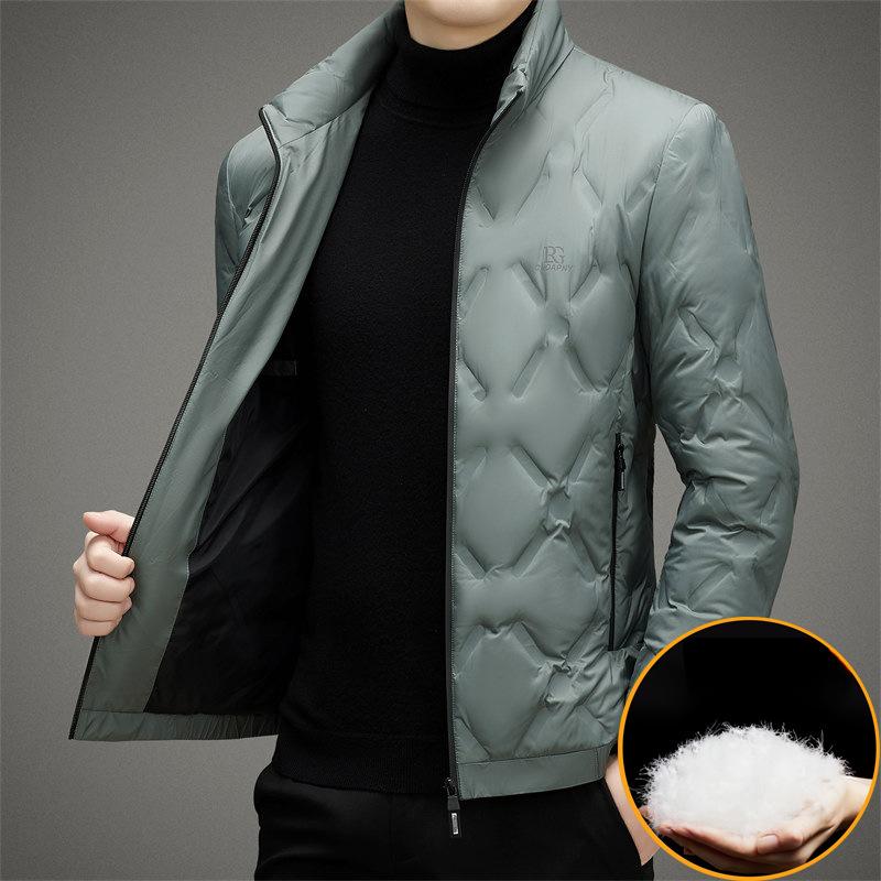 

Легкая куртка-пуховик, простая короткая белая утиная пуховая куртка для осени и зимы для мужчин с воротником-стойкой 4XL