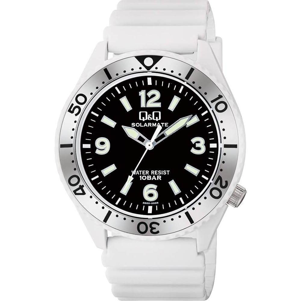 Citizen Q&Q Solar Watch 10 ATM Water Resistant Analog with Urethane Strap Men s White