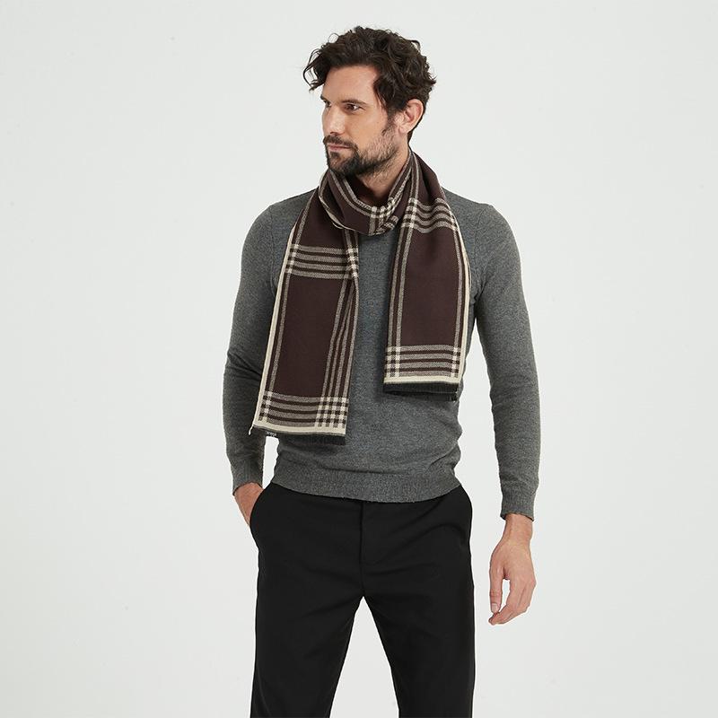 2019 Winter New Model, Imitation Cashmere Men's Scarf, Long Jacquard Horse Brand Double-sided Warm and Cold-proof