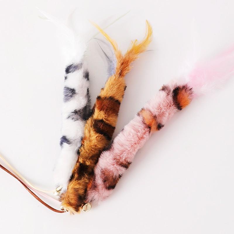 Cat Toys Feather Cats Stick Plush Interactive Cat Toy with Bell Wool Print Toys for Cats Teasing Kitten Toy Sticks Pet Products