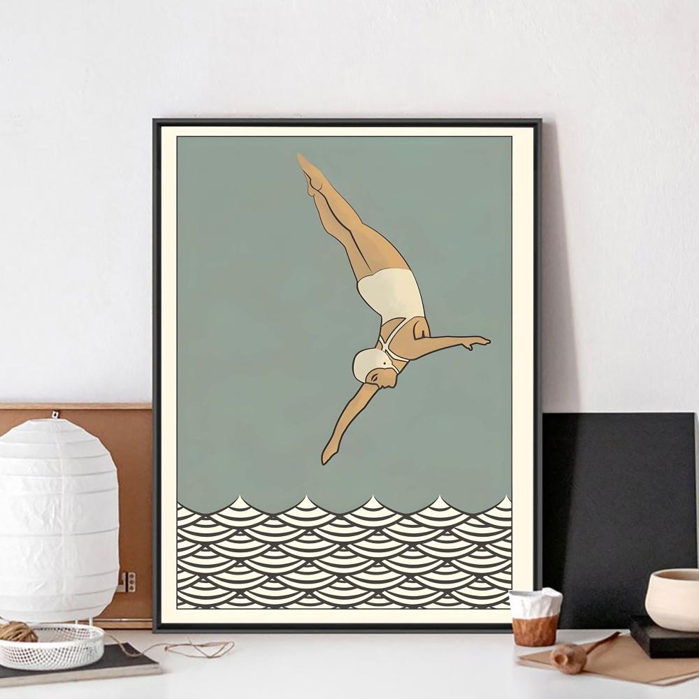 Maritime Surfing Beach Posters Wall Art Canvas Prints Painting Home Decorative Vintage Art Poster Livingroom Bedroom Decoraton