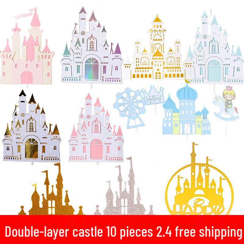 Pink & Gold Royal Birthday Cake Topper Set
