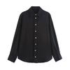 Fashion Style 2024 Fall and Winter New Women's Clothing Easiest for Match Gold Breasted Long Sleeve Lapel Drape Shirt 7969242