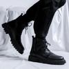 Fashion 2024 Business Office Ankle Boot Men Casual Men's Shoes Lace Up Fashion Genuine Leather Autumn Outdoor Thick Soled Leather Boots