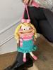Cartoon Plush Woolen Phone Bag For Women With Knit Design And Shoulder Strap