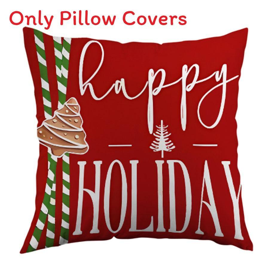 Christmas Decor Pillow Cover With Plush Material For Living Room Festive Decor