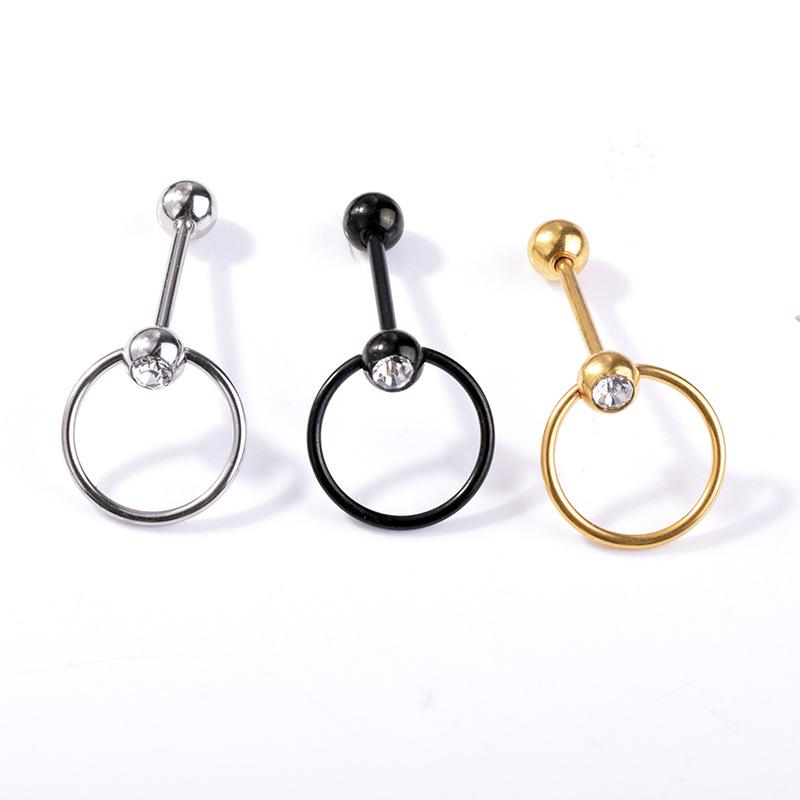 European/American Stainless Steel 14G Frosted Love Tongue Ring Set - New Body Piercing Jewelry