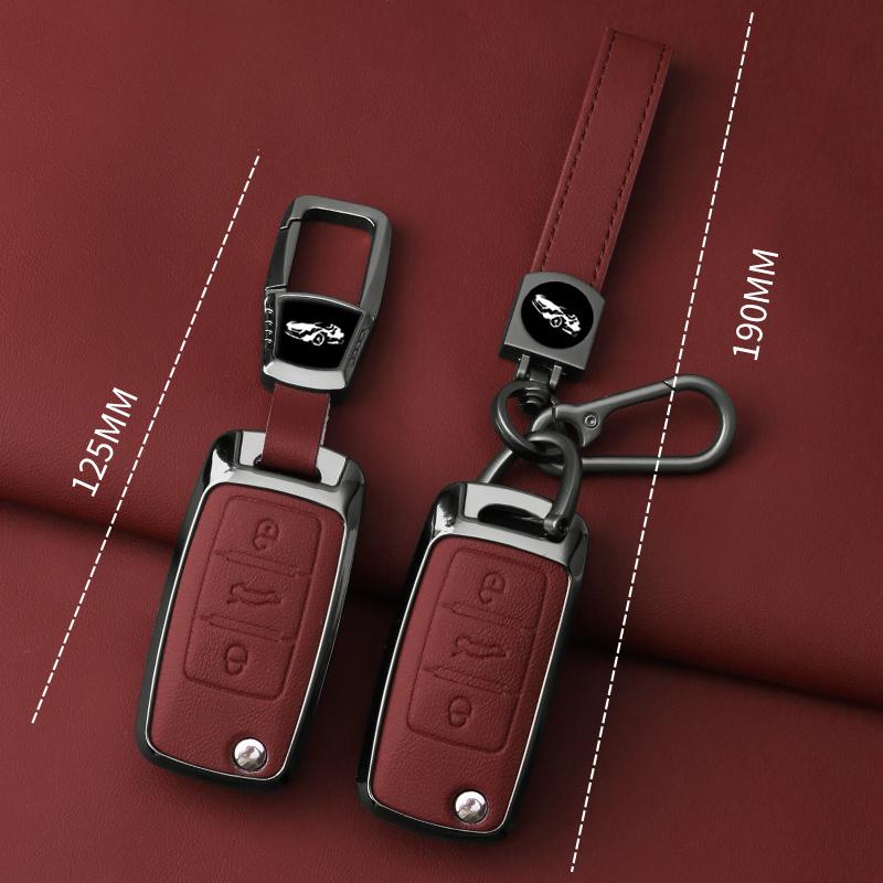 Metal Genuine Leather Auto Key Fob Cover Case Fit For Vw Volkswagen Polo Tiguan Passat B5 B6 B7 Golf 4 5 6 Mk6 Jetta Lavida Skoda Octavia Seat