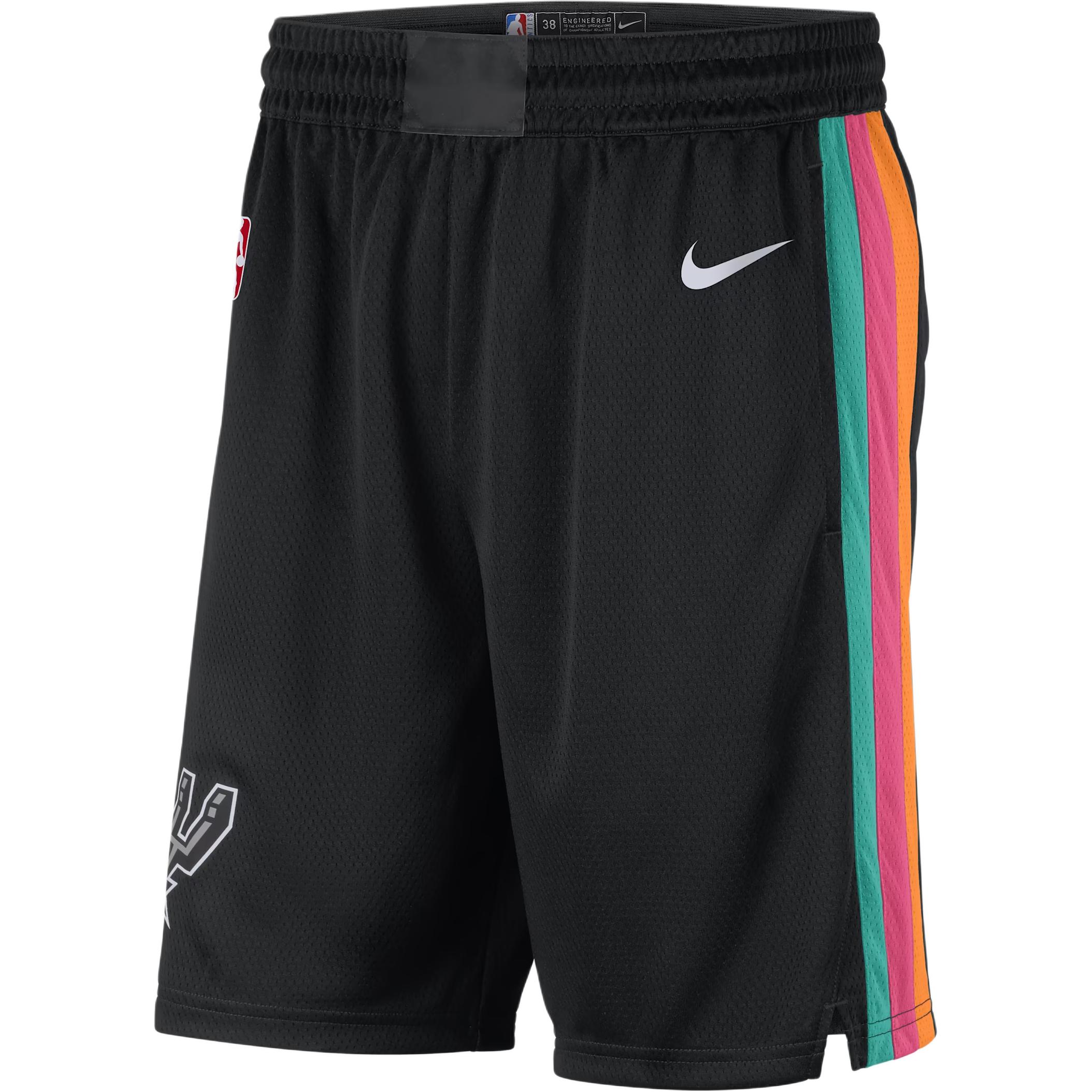 

Nike Dri-FIT Swingman NBA City Edition 2025-26 Season San Antonio Spurs Color Blocked Striped Basketball Shorts Men shorts HM6069-010 M