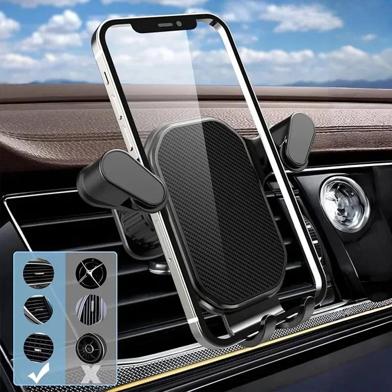 Smart Car Air Vent Phone Holder – 360° Swivel Hook Mount, One-Hand Operation, Anti-Shake Design for All Mobile Devices