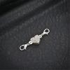 Shimmering Heart Shaped Magnetic Clasp Fastener For Jewelry Making Alloy Construction Rhinestones Necklace Connector