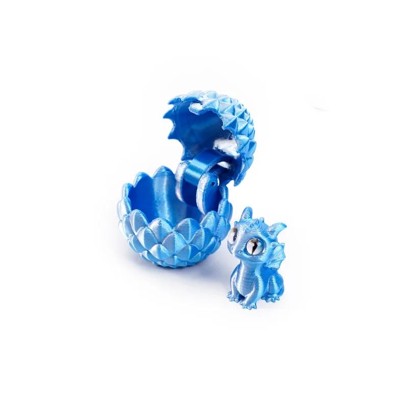 Q Version Creative 3D Printable Hatchable Mini Dragon Egg Set Hatchling Model Halloween Easter Gifts & Desktop Decorations