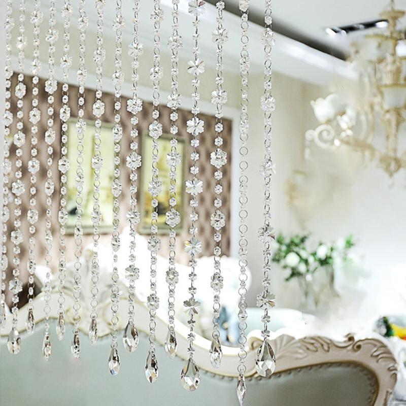 Soft Steel Wire Glass Bead Door Valance Hanging Curtain for Room Decor