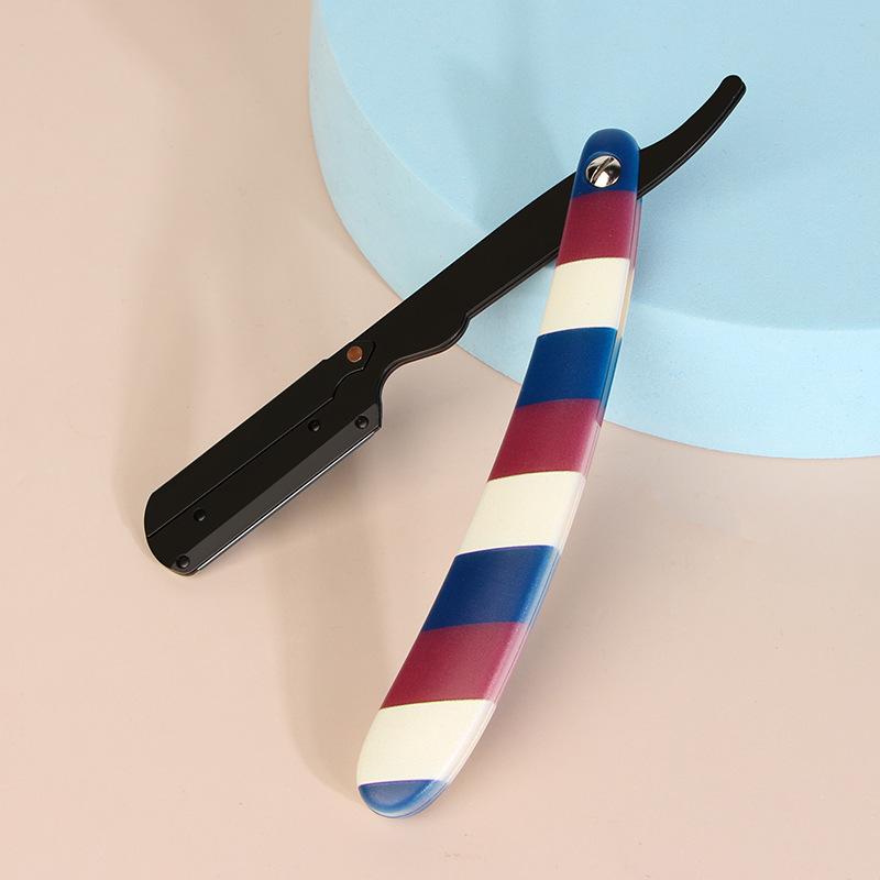 

Мужская ручная бритва, полосатый держатель лезвий, нож для стрижки волос, нож для ухода и бровей box-packed чёрный